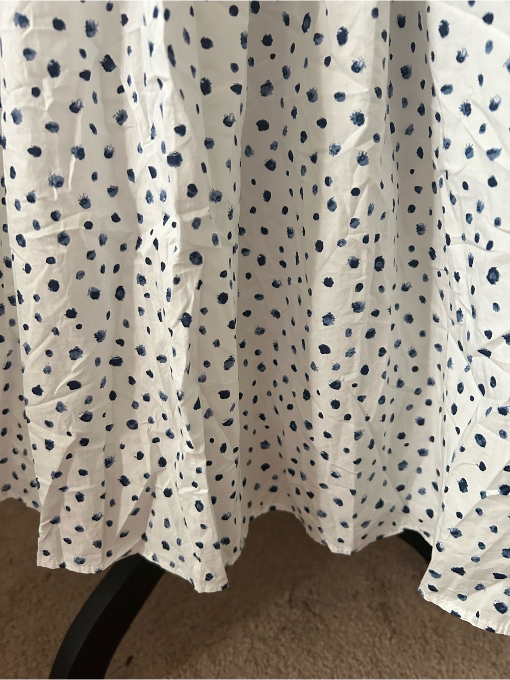 J. Crew White Maxi Skirt with Black Dot Print - Picture 9 of 12